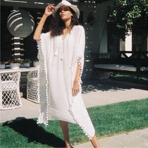 Walter Baker Acapulco White Tassel Swim Cover-Up